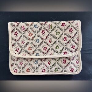 Elegant Floral Tapestry Vintage Cosmetic Jewelry Bag